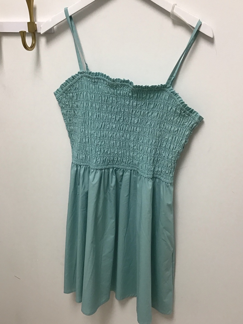 Steve Madden potty Smocked Strappy Mini Dress in Seafoam - Picture 1 of 2